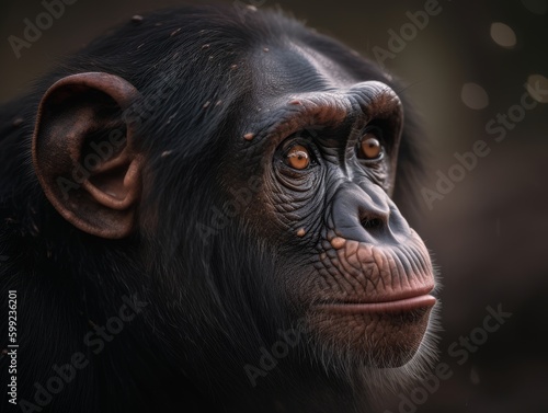 Charming Chimpanzee Portrait - AI Generated Generative AI © ArquitecAi