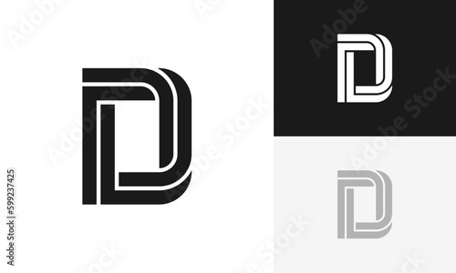 Initials D logo design. Initial letter logo design vector