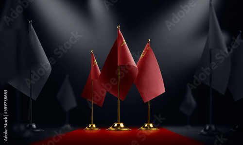 Fotografi The USSR national flag on the red carpet