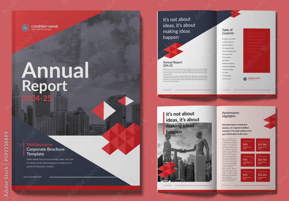 Annual Report 2025 Design Layout Stock Template Adobe Stock