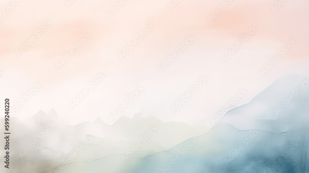 Watercolor paint in minimalist design. Barely visible pastel aquarelle liquid texture. Brush stroke element. Modern graphic for backgrounds and social media. Generative AI composite. 
