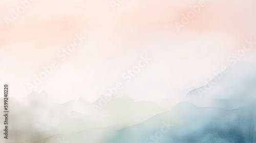 Watercolor paint in minimalist design. Barely visible pastel aquarelle liquid texture. Brush stroke element. Modern graphic for backgrounds and social media. Generative AI composite. 