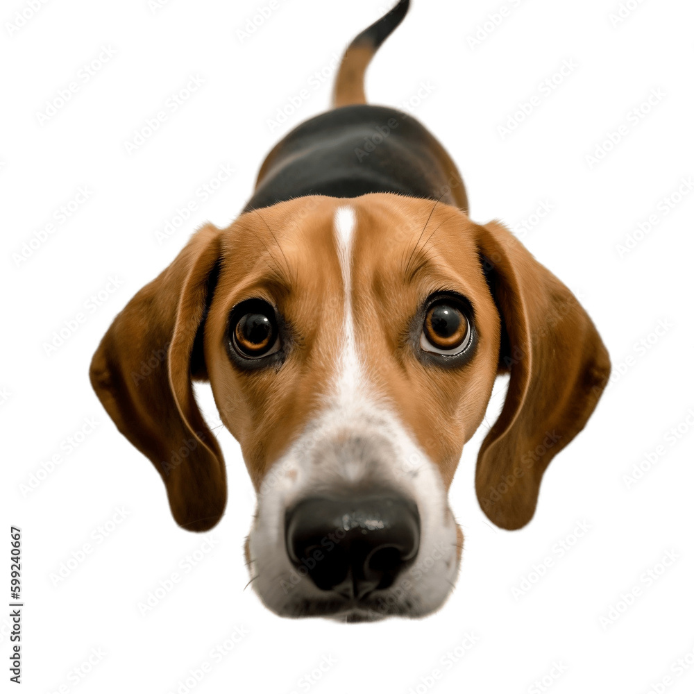 beagle dog isolated on white, transparent, AI generated
