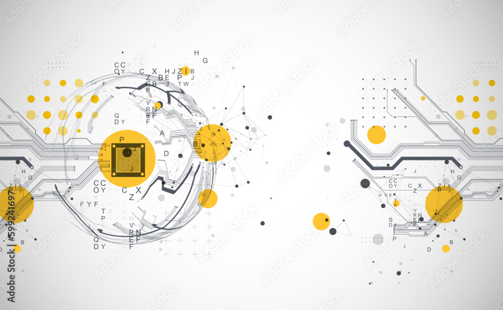 Obraz premium Abstract technology half - sphere background. Global network concept.