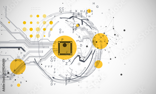 Abstract technology half -  sphere background. Global network concept.