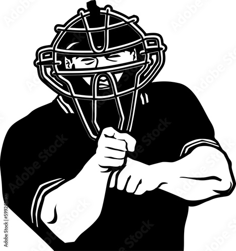 Foto baseball umpire calling strike