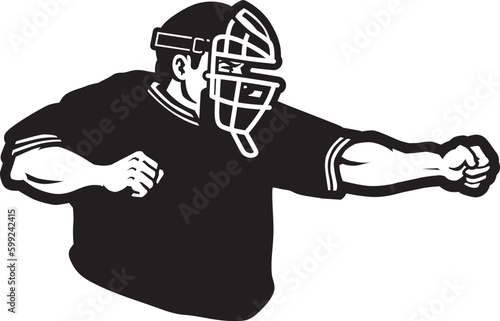 baseball umpire calling strike