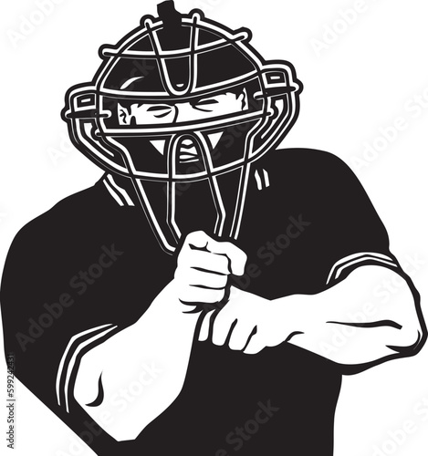 baseball umpire calling strike