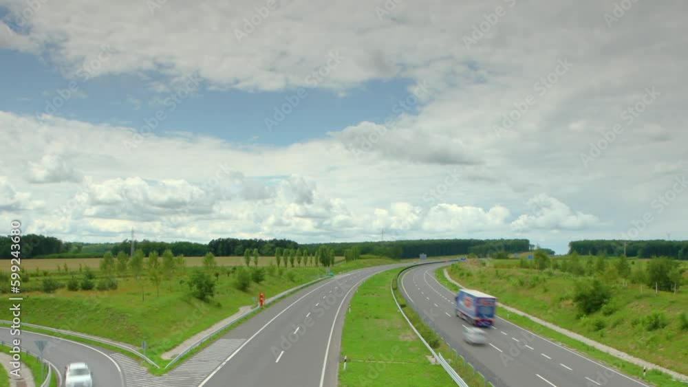 Motorway 4k time-lapse, car traffic, location: Hungary Motorway 4k time-lapse, car traffic, location: Hungary