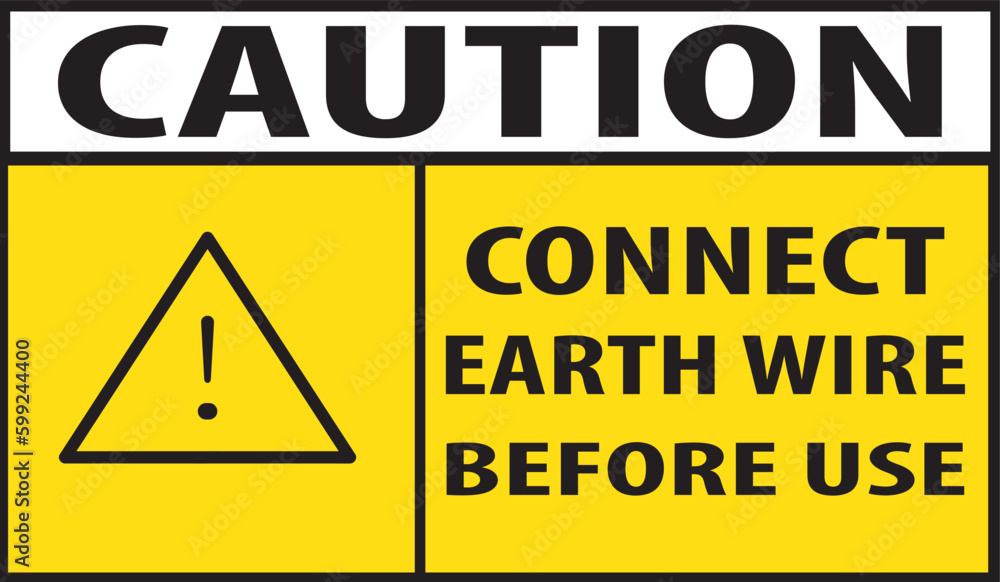 Connect earth wire industrial safety sign vector eps Connect earth wire industrial safety sign vector eps