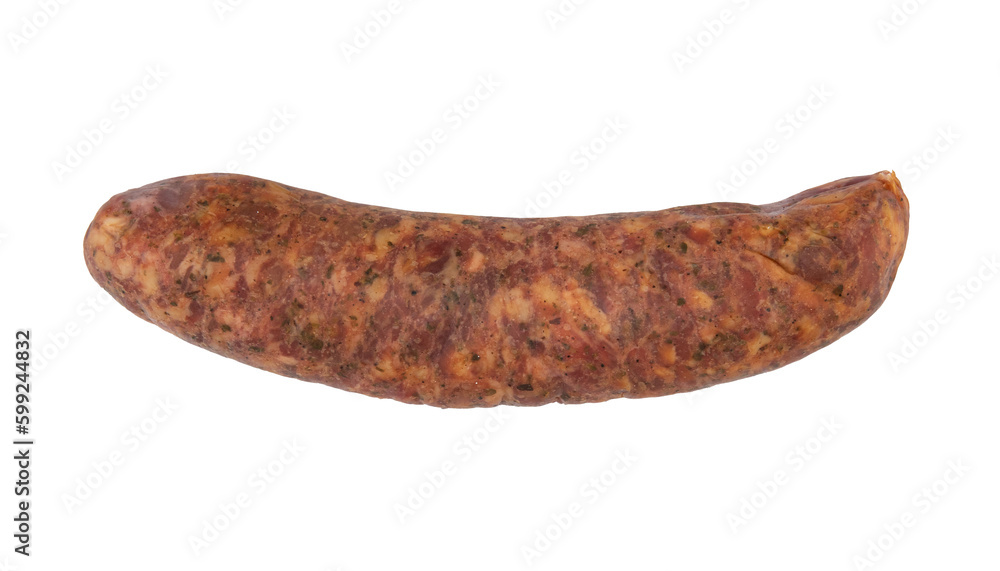 isolated close-up photo of pork sausage