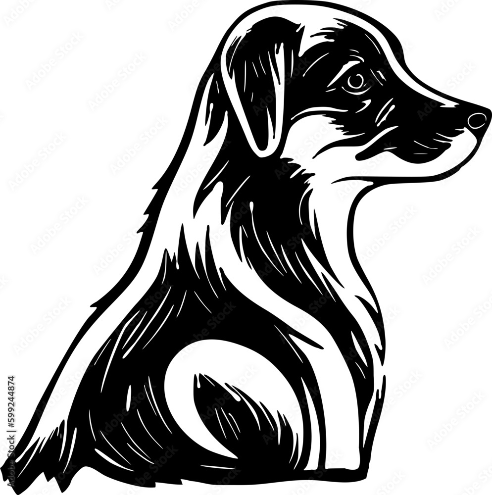black and white dog icon illustration black and white dog icon illustration