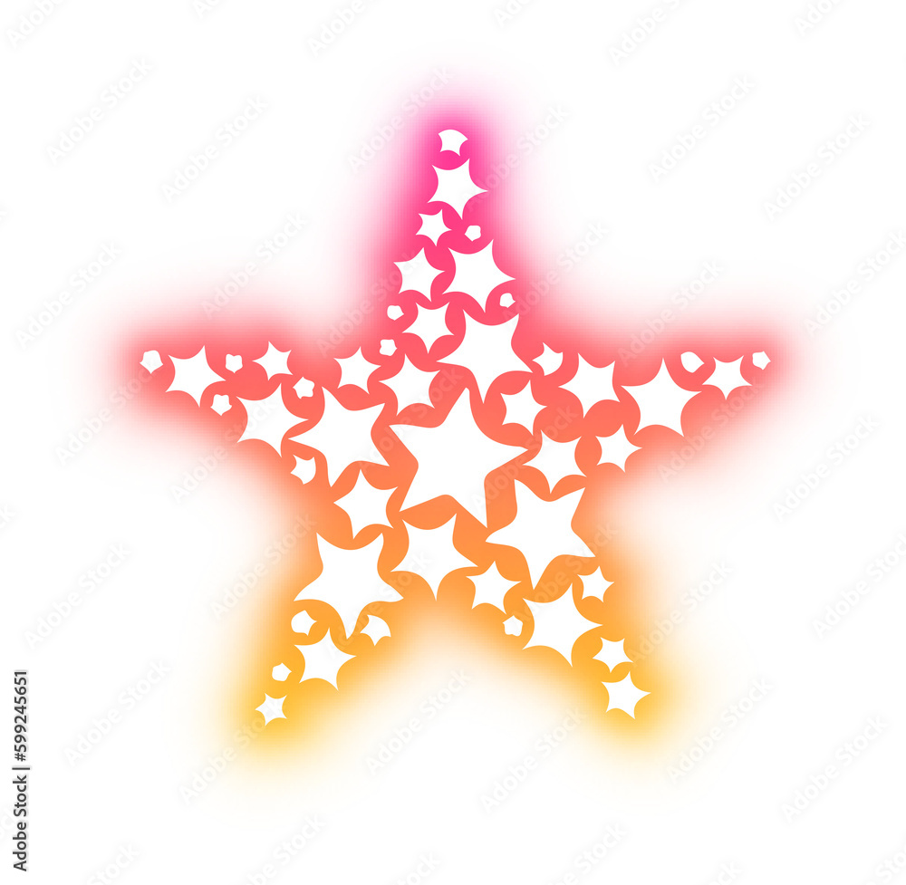 Fototapeta premium Set of Star neon