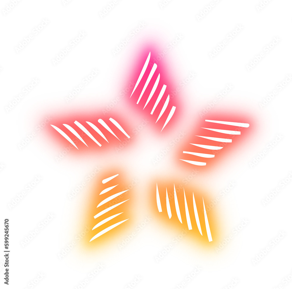 Fototapeta premium Set of Star neon