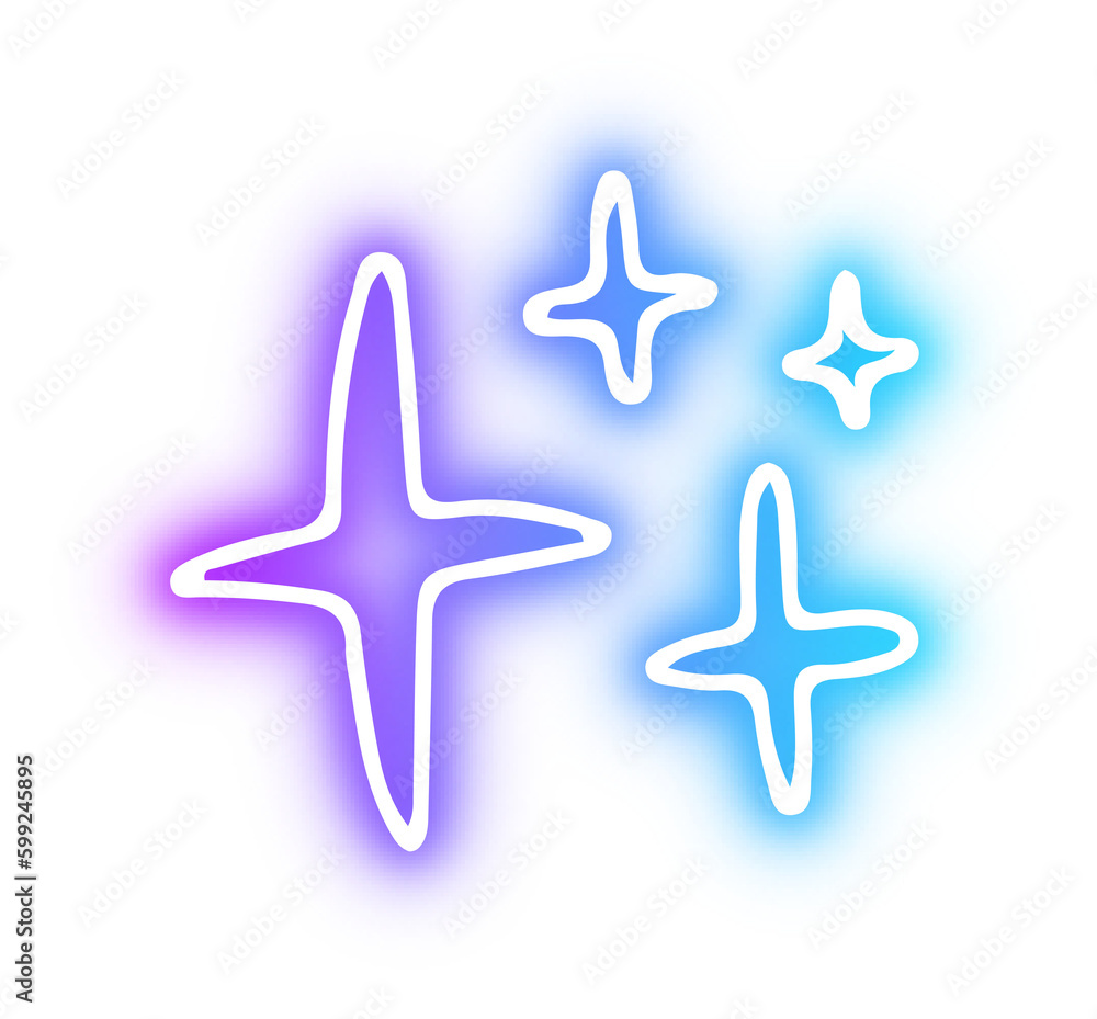 Obraz premium Set of Star neon