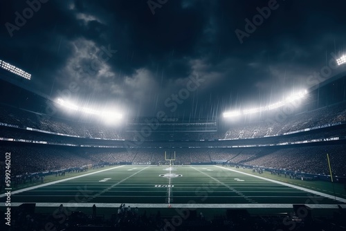 a football stadium at night . Generative ai