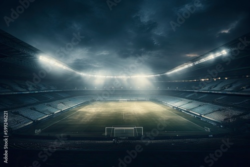 a football stadium at night . Generative ai