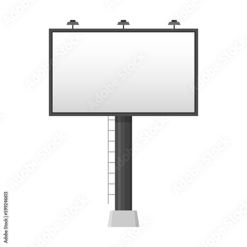 Billboard blank set. Empty billboard isolated on white background. City outdoor blank banner large format for advertise media. Outdoor advertising poster template. Empty bill board for ad media