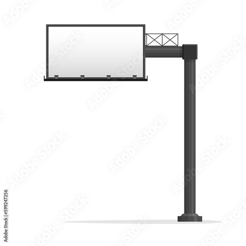 Billboard blank set. Empty billboard isolated on white background. City outdoor blank banner large format for advertise media. Outdoor advertising poster template. Empty bill board for ad media