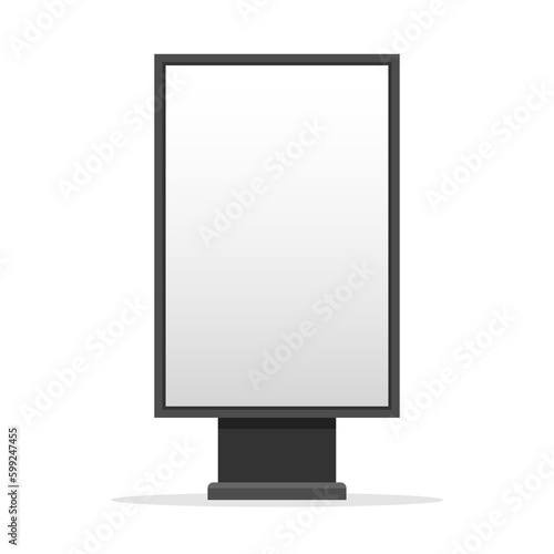 Street lightbox display isolated on white background. Billboard blank. City outdoor blank banner for advertise media. Outdoor advertising poster template. Empty bill board for ad media. Vector