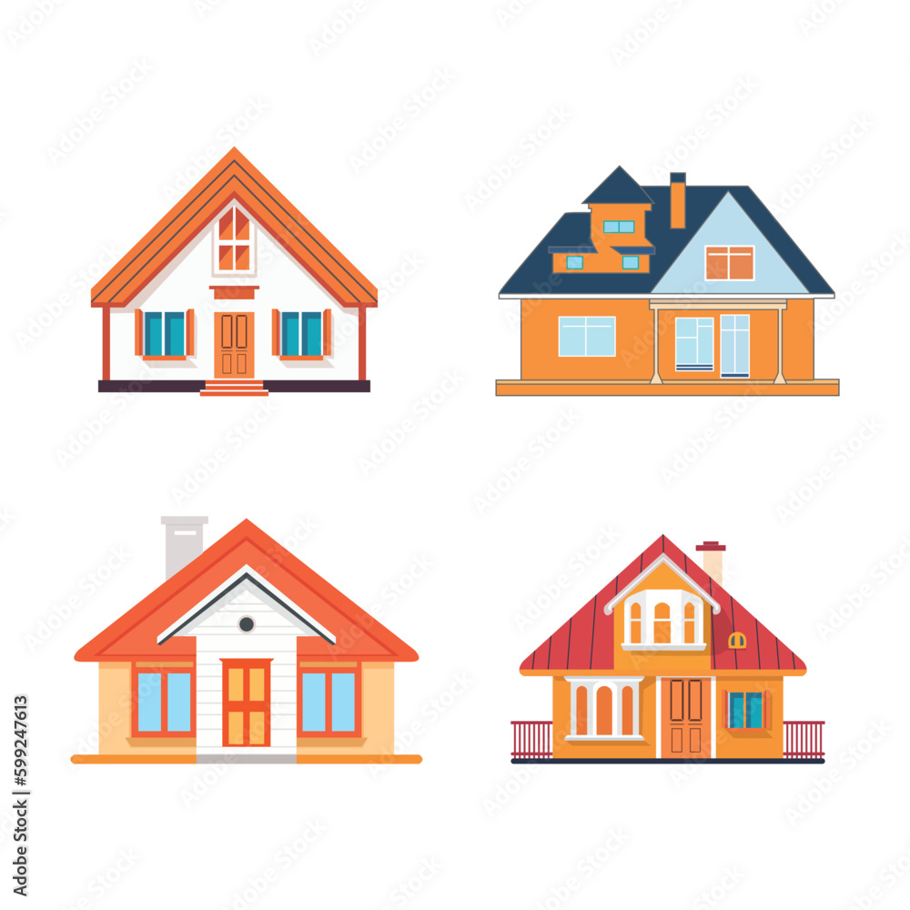 illustration of simple house vector set isolated on white background illustration of simple house vector set isolated on white background