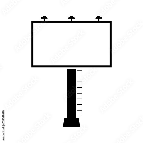 Billboard blank icon. Empty billboard isolated on white background. City outdoor blank banner large format for advertise media. Outdoor advertising poster template. Empty bill board for ad media