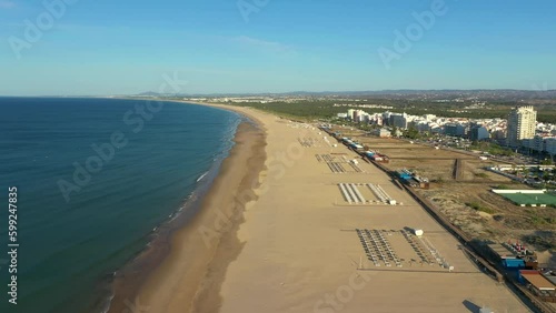 Aerial View Over Beach In Monte Gordo, Portugal photo