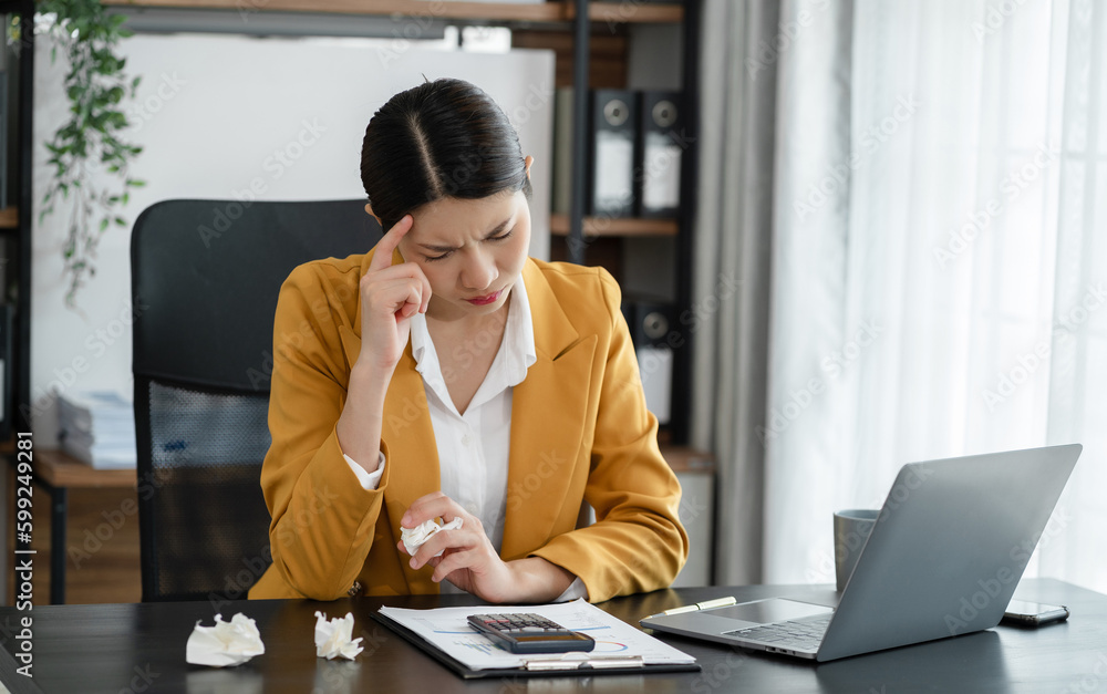 Business woman Emotional Stress, Bankruptcy, Finance Business woman Emotional Stress, Bankruptcy, Finance