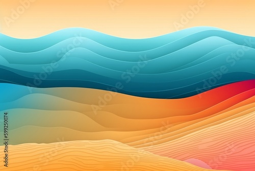 Water surface, Wave of the ocean on the sandy beach, Nature background, Modern screen design for mobile app and web, Summer vector illustration