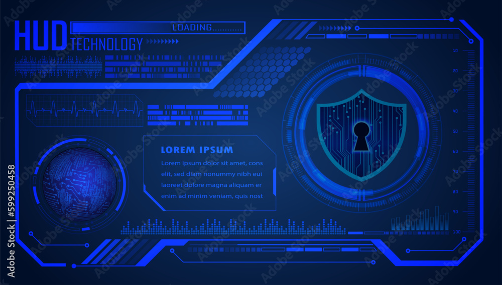 hud Padlock fingerprint cyber security background.
hud Padlock fingerprint cyber security background.
