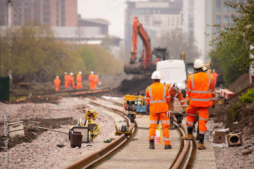 Wallpaper Mural Railway station tracks, railway construction Torontodigital.ca