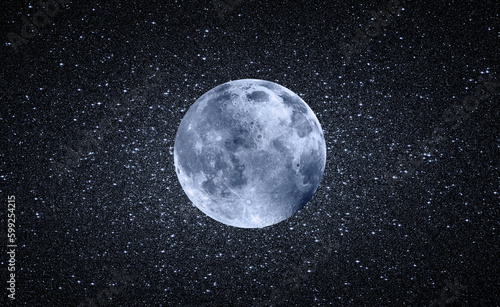 Full Moon in the space "Elements of this image furnished by NASA "