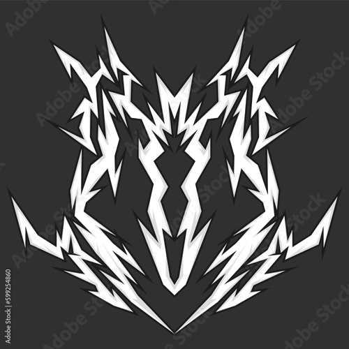 Abstract geometric tribal tattoo pattern. Geometric racing decal pattern
