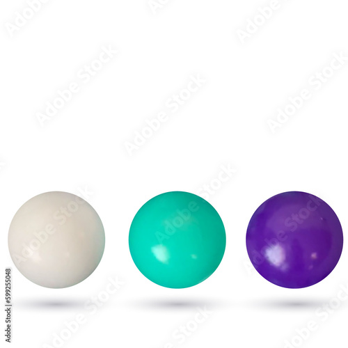 Set of realistic pearls of different color isolated on the white background. 3d illustration. eps 10