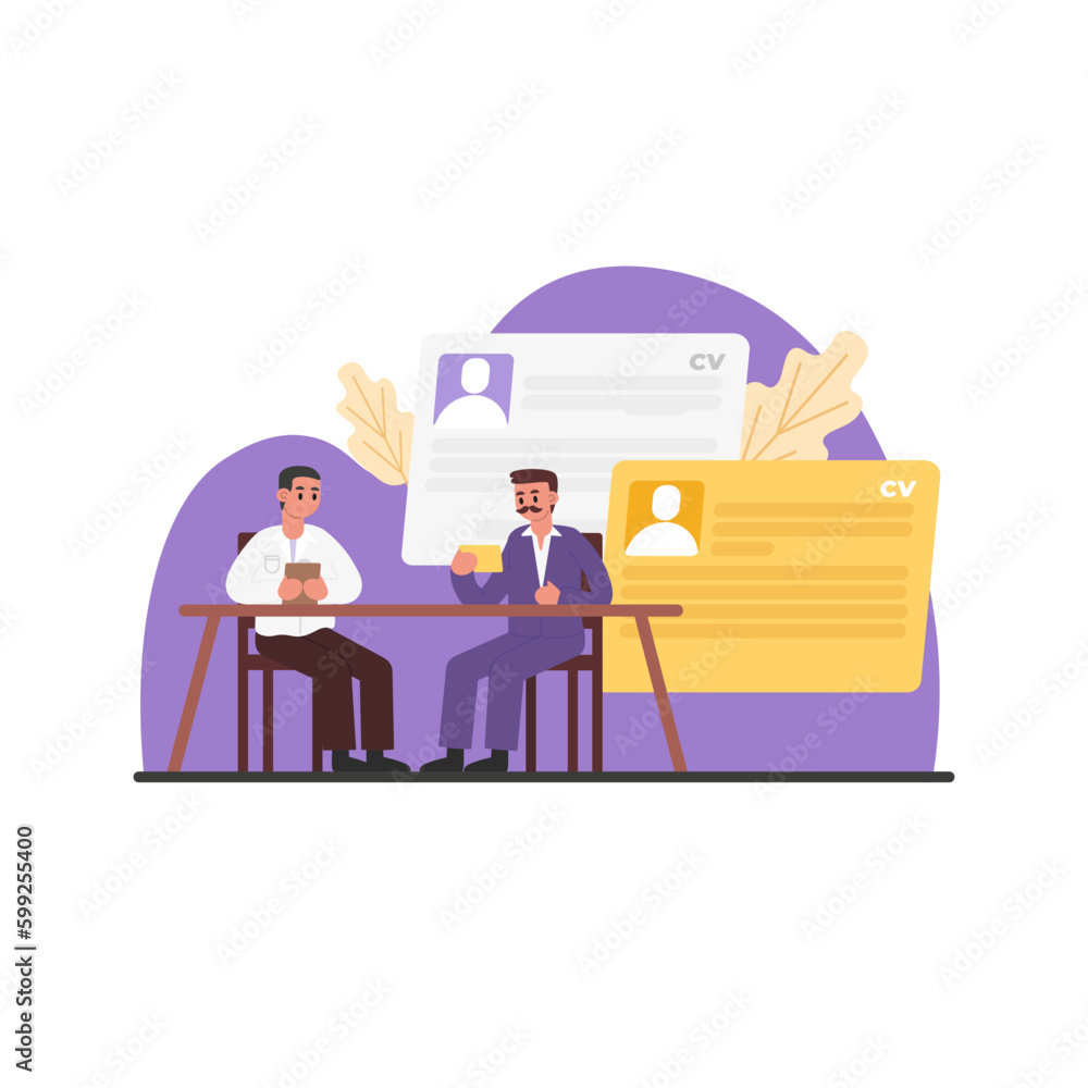 Concept of man passing interview, HR hiring new employee in office Concept of man passing interview, HR hiring new employee in office