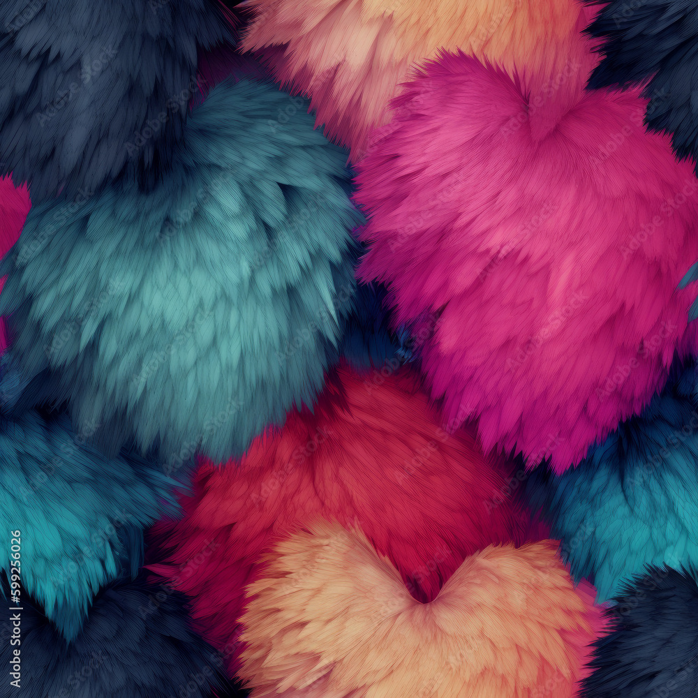Obraz premium Fluffy hearts pattern