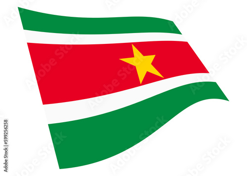 Suriname waving flag with clipping path 3d illustration