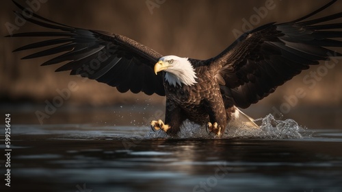Stunning Eagle in Nature Scene  AI Generated