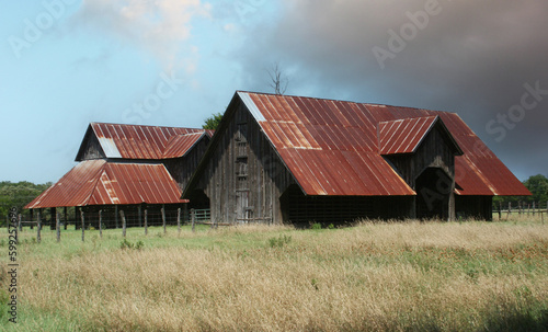 Historic Barns on rural farm in East Texas © LMPark Photos