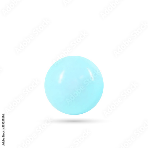 Abstract vector design element. Blue pearl with shadow. eps 10
