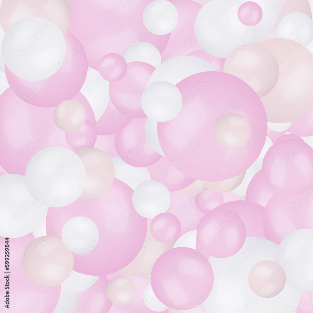 White and pink soft pompons background. eps 10