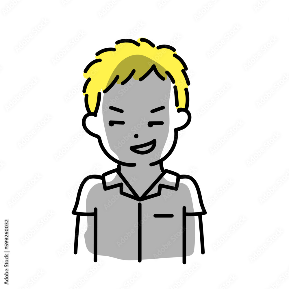 かわいい人物のイラストシリーズ _ 男性の学生 _ 企む Stock Vector | Adobe Stock