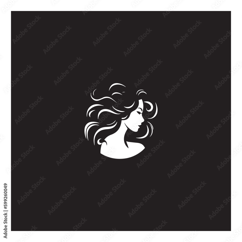 Beauty woman hairstyle logo design for nature beauty salon elements