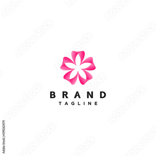 Beautiful Cherry Blossom Teeth Logo Design. Teeth Icon Shape Beautiful Cherry Blossoms Logo Design.