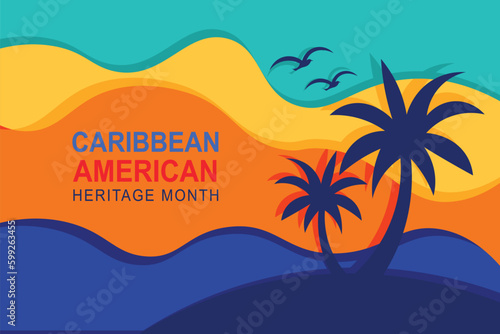 Caribbean American Heritage Month background.
