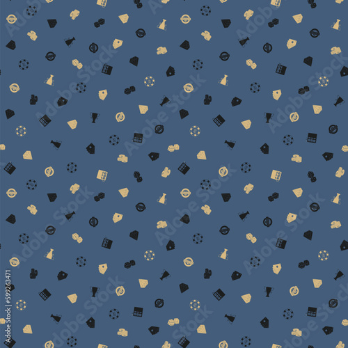 Casino slot icon pattern background for website or wrapping paper. Gambling hand drawn seamless pattern.