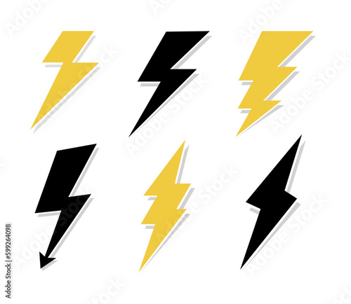 Creative Pair of Lightning Electric ThunderBolt Danger Vector Logo Icon Template for Electricity, Power, doodle, Plant, And Energy Bussiness Industry Company