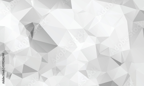 White Color Polygon Background Design, Abstract Geometric Origami Style With Gradient