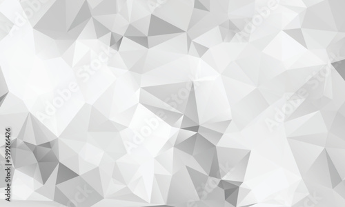 White Color Polygon Background Design, Abstract Geometric Origami Style With Gradient © Sino Images Studio