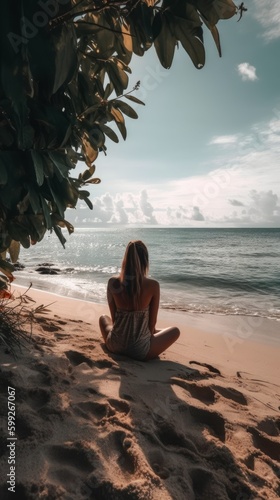 couple sitting on the beach